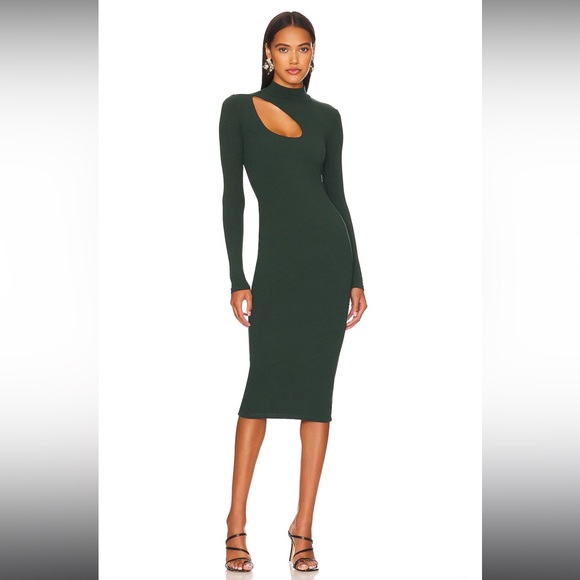 Remi x Revolve Lori Midi Dress in Forest Green - Picture 5 of 7